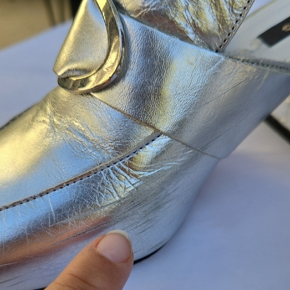 Mango Metallic Silver Mules - Picture 6 of 11